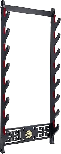 Miniatura 7 de Soporte para espada, Katana, montaje en pared, 1 nivel, icono de Tai Chi, soporte acolchado de terciopelo para katana, estante de exhibición de