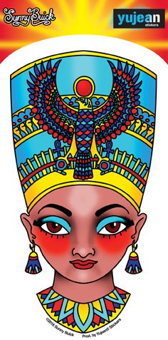 Officially Licensed Original Artwork Inc, Sunny Buick, Nefertiti, 5.8" X 3.25" - Sticker Decal