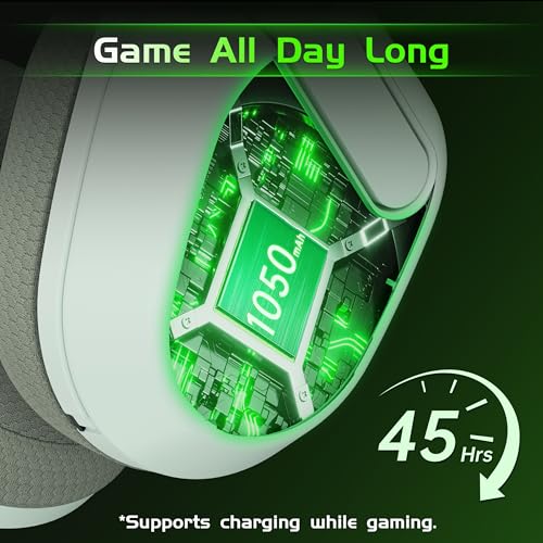 Image of Gvyugke Wireless Gaming Headset for Xbox Series X /S, Xbox One, PS5, PC, Bluetooth 6.0 Gaming Headphones with Flip-to-Mute Noise-Canceling Mic, 70-Hour Playtime, Foldable, 3D Surround Sound - Lime