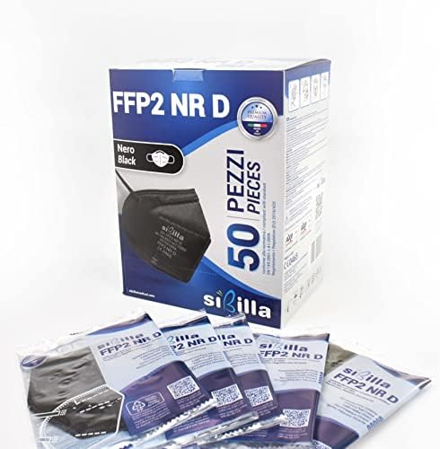 Mascherine FFP2 Nere Made In Italy - 50 Pezzi, Certificate CE, 5 Strati, Confezioni Singole - Foto 7