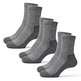 Kaiera - Trek Heavy - 3 Pares Calcetines Gruesos de montaña de Lana Merina, Made in Italy, (40-43) Gris, aislamiento suave, transpirable, antiampollas, Térmicos y Cálidos
