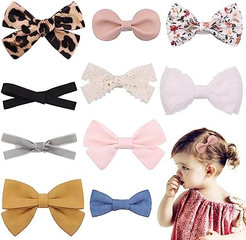 Baby Girls Hair Clips, Girls Hair Bows Barrettes,Fully Lined Hair Pins Hair Accessories, Cute Hair Bows for Toddler Girls and Kids Teens