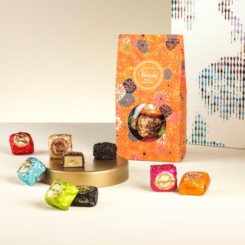 Venchi – Murrine-Geschenkbox mit assortierten Chocoviar-Pralinen, mit gerösteten Kakaobohnen, 315 g, glutenfrei, ohne Farbstoffe, ohne Konservierungsstoffe – Perfekte Geschenkidee