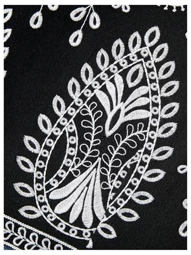 OYOANGLE Women's Boho Embroidery Open Front Vest Sleeveless V Neck Western Waistcoat Outerwear4