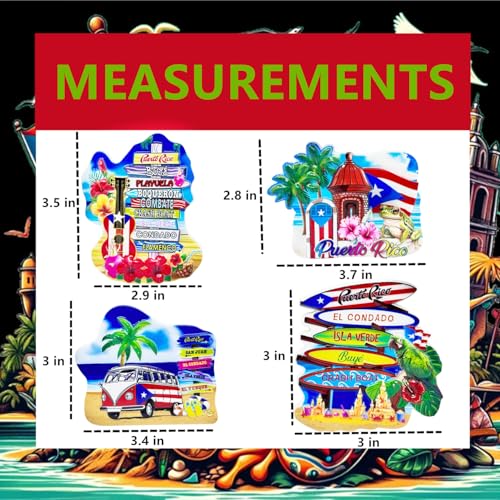 Set de 4 Imanes Decorativos de Resina Puerto Rico miniatura 2
