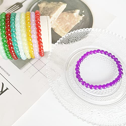 30 PCS 6mm Crystal Round Beaded Bracelet Set Healing Glass Stretch Bracelets for Women Men Round Beads Elastic Bracelets4
