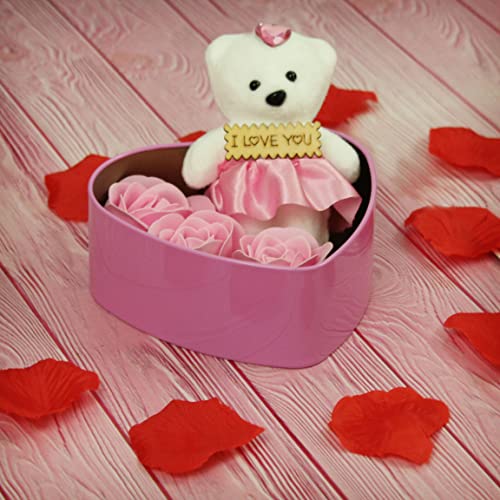 TIED RIBBONS Valentine Gift for Girlfriend Boyfriend Husband Wife Girls Boys Couples (Special 24K Gold Plated Rose, Scented Rose Flowers with Teddy Gift Box) 5