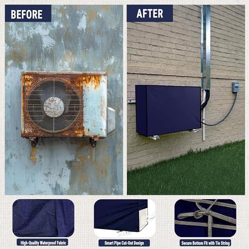 Image of Robustt 1.5 Ton Split AC Cover for Indoor and Outdoor Unit | Waterproof & Dustproof AC Covers with Sun Exposure and Rust Protection | Fabric