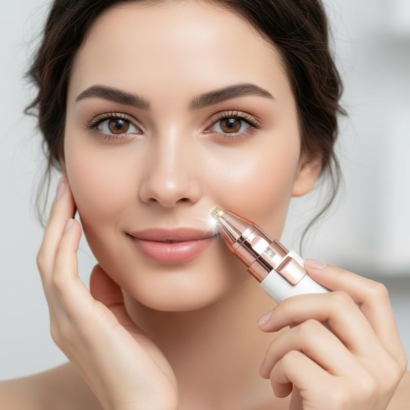 zedx Facial Hair Removal Machine for Women – 2 in 1 Eyebrow Trimmer Pen & Face Trimmer, Upper Lip Remover for Women & Epilator – USB Rechargeable, Painless (White)-image-8
