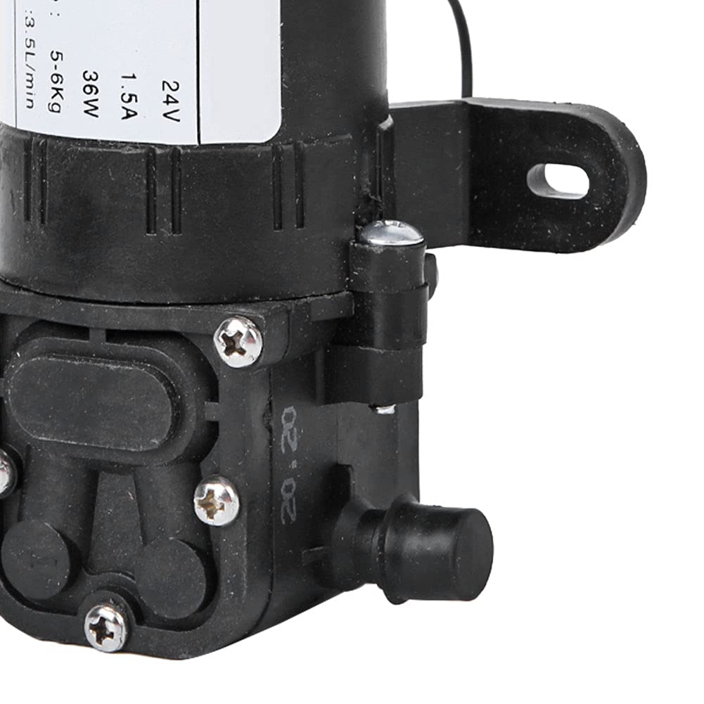 Micro Pompe à Membrane D'amorçage, DC 24V 3.5L/min Pompe à Eau Haute Pression de Moteur à Courant Continu, Mini Pompe à Eau Interrupteur Automatique à Moteur à Air Sous Vide pour Aquarium (DC24V)