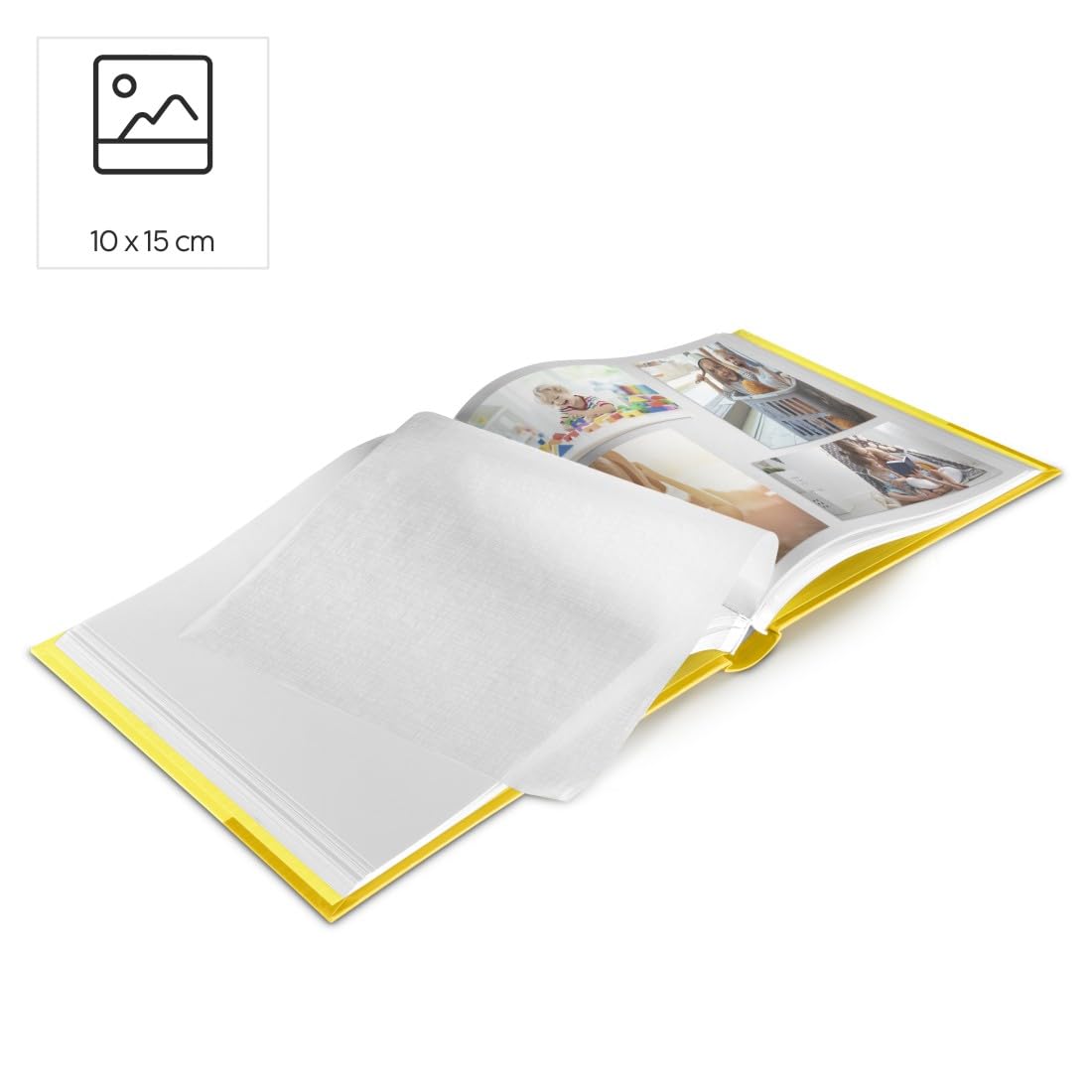 Hama Album photo Jumbo "La Souris" (livre photo album grand format 30x30cm, 80 pages blanches à personnaliser et à coller, album enfant pour 320 photos au format 10 x 15 cm, Motif Souris) Jaune