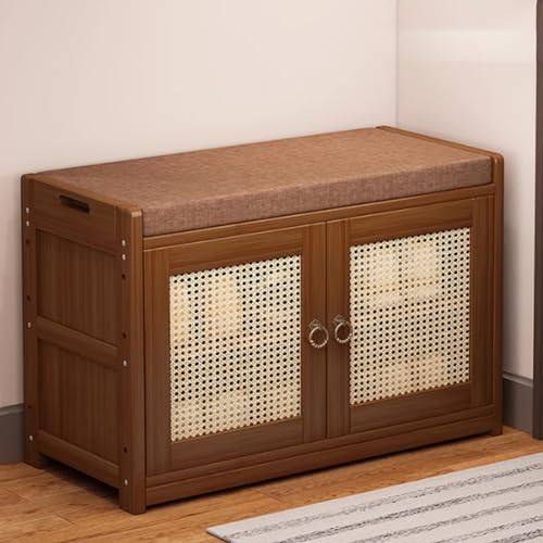 Meuble de rangement à chaussures en bambou, armoire d'entrée étroite pour hall