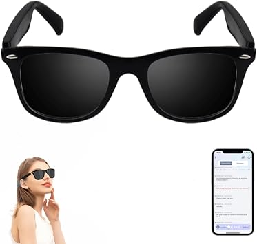 AI Smart Glasses for Men Women, Real-Time Translation Glasses with ChatGPT, Wireless Bluetooth 5.3, UV Protection Polarized Smart Sunglasses with 160+ Languages, Ideal for Travel Study & Business