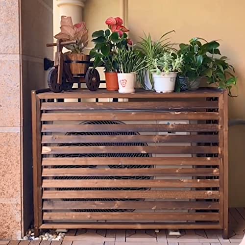 Support de fleurs en bois pour climatiseur et cache-compresseur de balcon - 2
