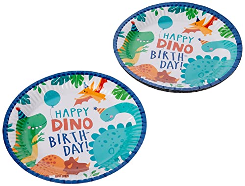 Dino-Mite Multicolor Paper Plates (Pack of 8) - 9" - Durable & Ad...
