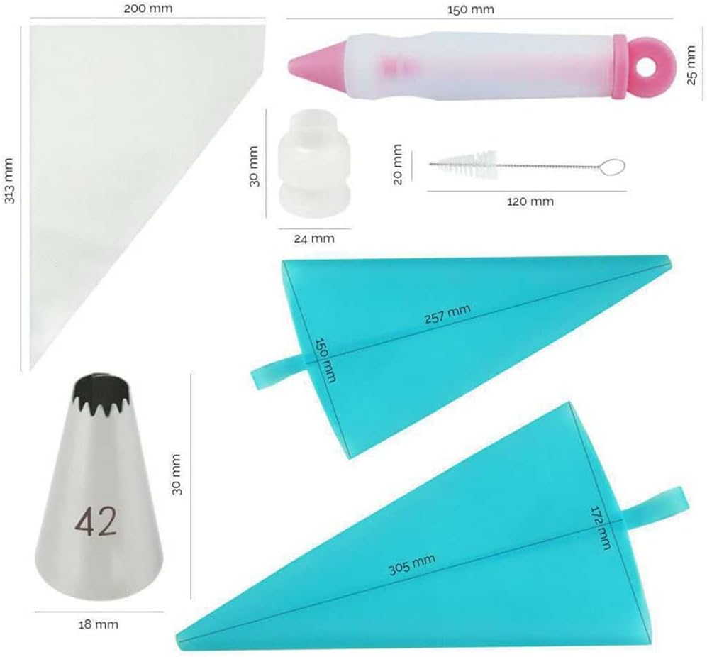 60Pcs Silicone Icing Piping Bag Reusable Cream Pastry Bag Stainless Steel Nozzle Set DIY Cake Decorating Tools