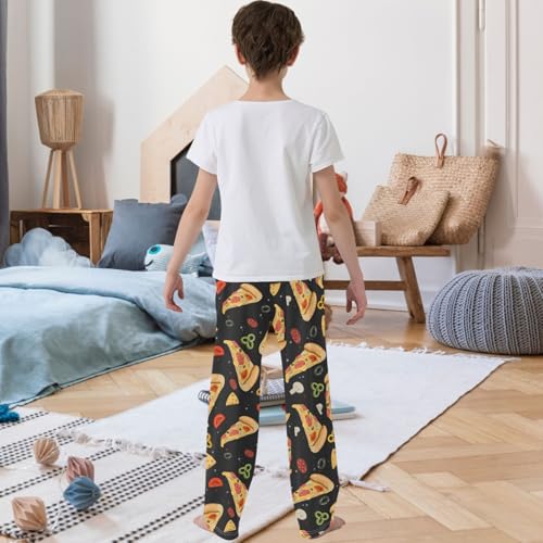 Boy's Pants Pizza Doodle Jogger Pants Elastic Waist Long Bottoms Trousers with Pockets 6-14 Years3