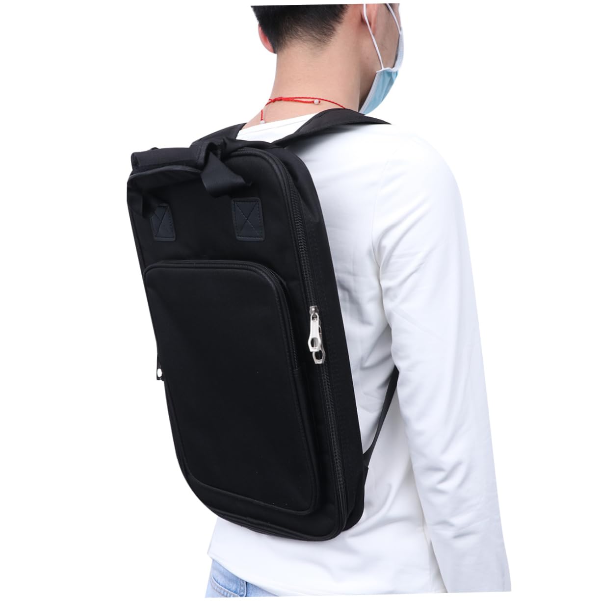 Mochila para Baquetas Negra de Pvc, 1, Gran Capacidad