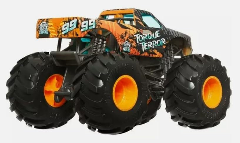 Hot Wheeels Monster Trucks Oversized Torque Terror Orange/Black 99 New for 2024, 1:24 Scale Diecast Truck