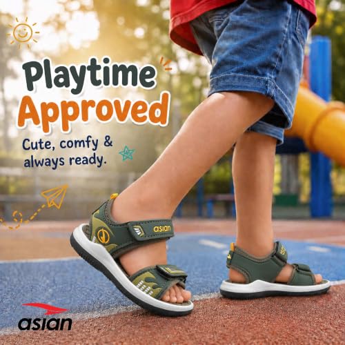 Image of ASIAN Henry-02 Kids Sports Sandals for Boys & Girls | Lightweight Sports Sandals with Soft Cushioning | Velcro Straps & Anti-Slip Grip Sole