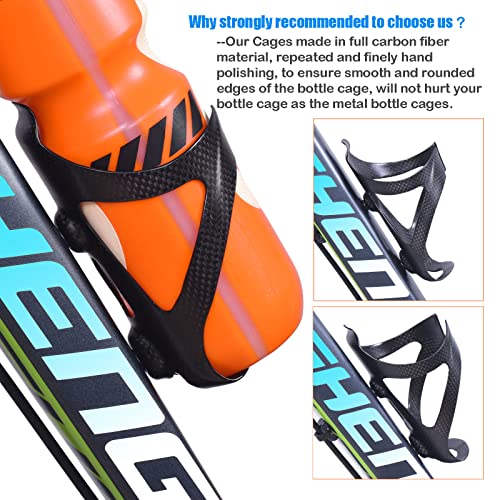Qibok 3K Full Carbon Fiber Bicycle Bike Drink Water Bottle Cage, 2Pcs Ultra-Light Bottle Holder Brackets For Road Bike Mtb Cycling #TOP1