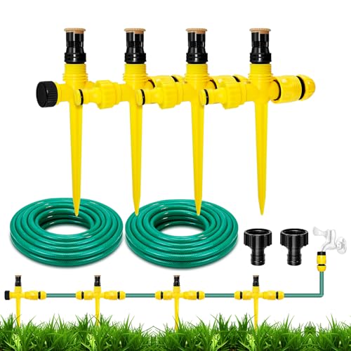 UCINNOVATE Garden Sprinkler, 360°Rotation Lawn Sprinklers, Garden Above Ground Sprinkler System Kit, Large Area Coverage, Watering Systems for Yard, Large Garden Watering System with 52.5FT Hose