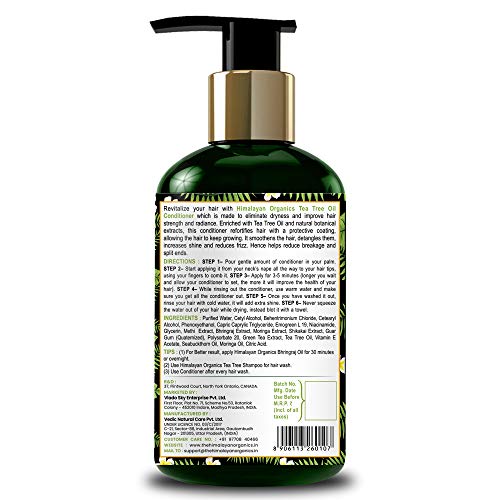 Image of Himalayan Organics Tea Tree Conditioner with Bhringraj Extract | Hair Fall Control | No Parabens, Sulphate & Mineral Oil | 300ml