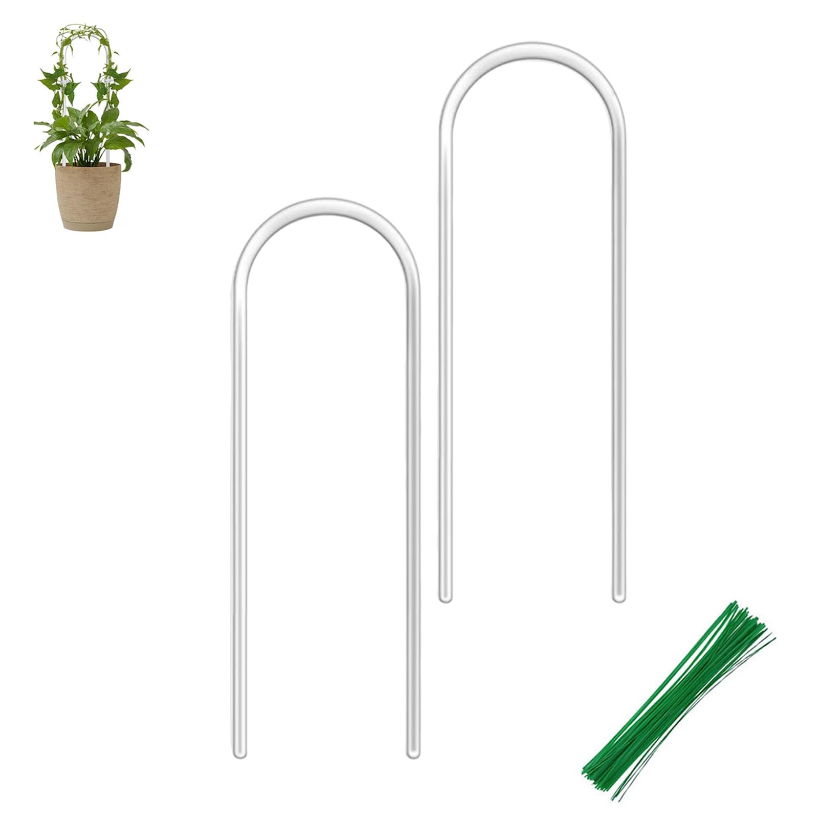 Clear Trellis for Plants, Trellis for Climbing Plants Indoor, U-Shaped Acrylic Trellis for Plants, Durable Small Hoya Trellis for Potted Plants, Plant Support Garden Accessory Indoor Outdoor(2pcs)