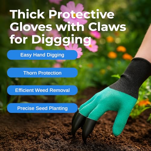 Image of Scuddles All-in-One Garden Tool Kit with Tote Bag and Claw Garden Gloves | Stainless steel hand tools, claw gloves and reinforced tote for planting, pruning, digging and garden maintenance