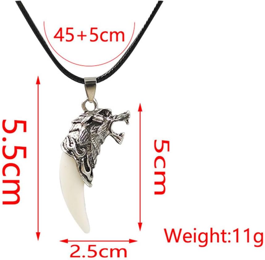 Wolf Tooth Necklace for Women Men Wolf Head Totem Pendant Necklace Adult Ceremony Graduation Gift Jewelry - Image 4