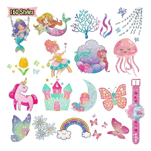 Tatuaggi Temporanei Unicorn Glitter Per Ragazze - 110 Pezzi Per Feste Compleanno E Bomboniere - Foto 3