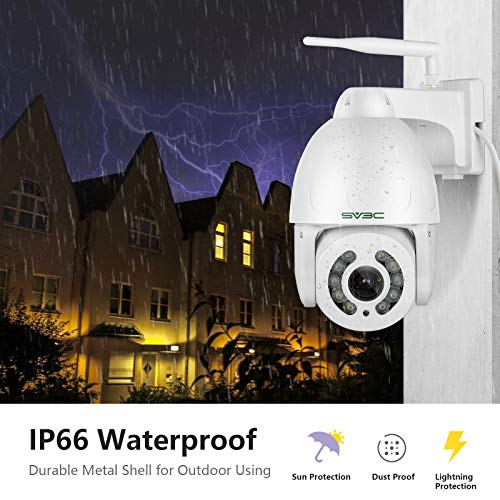 Sv3C Outdoor Ptz Security Camera Auto Tracking 5Mp Wifi 5X Optical Zoom Home Ip Dome Camera Floodlight Color Night Vision, Two Way Audio, Waterproof, Remote Access, 24X7 Video Record, Onvif, Blueiris #TOP4