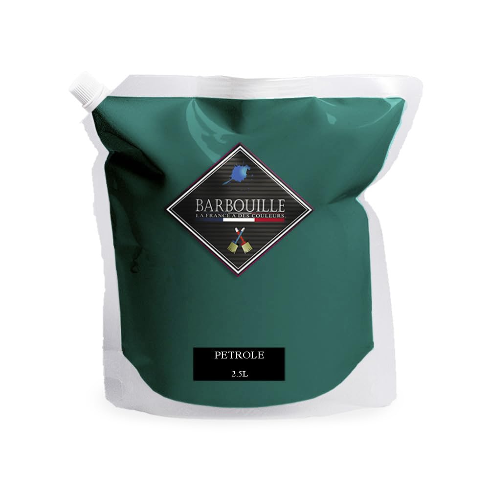 Peinture Acrylique Bleu Pétrole - Effet Mat-Poudré - Peinture Mur & Plafond - Lessivable - Séchage En 30 min - COV A+ - Fabriquée En France - 2,5 L - BARBOUILLE