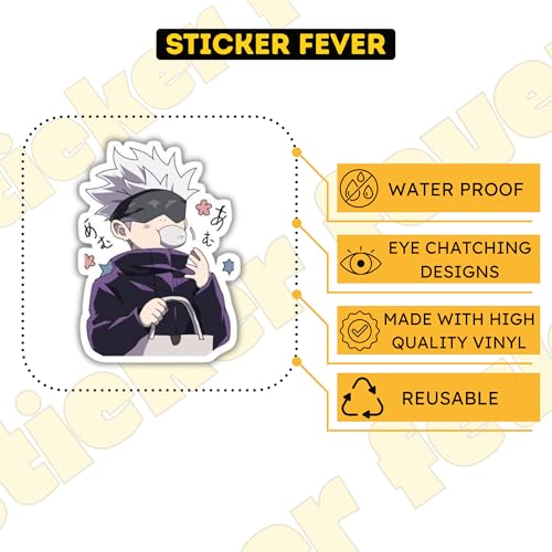Image of Pack of 15 Cute Stickers for Laptops /Mobiles /Guitar /Journal etc. (Cute Gojo)