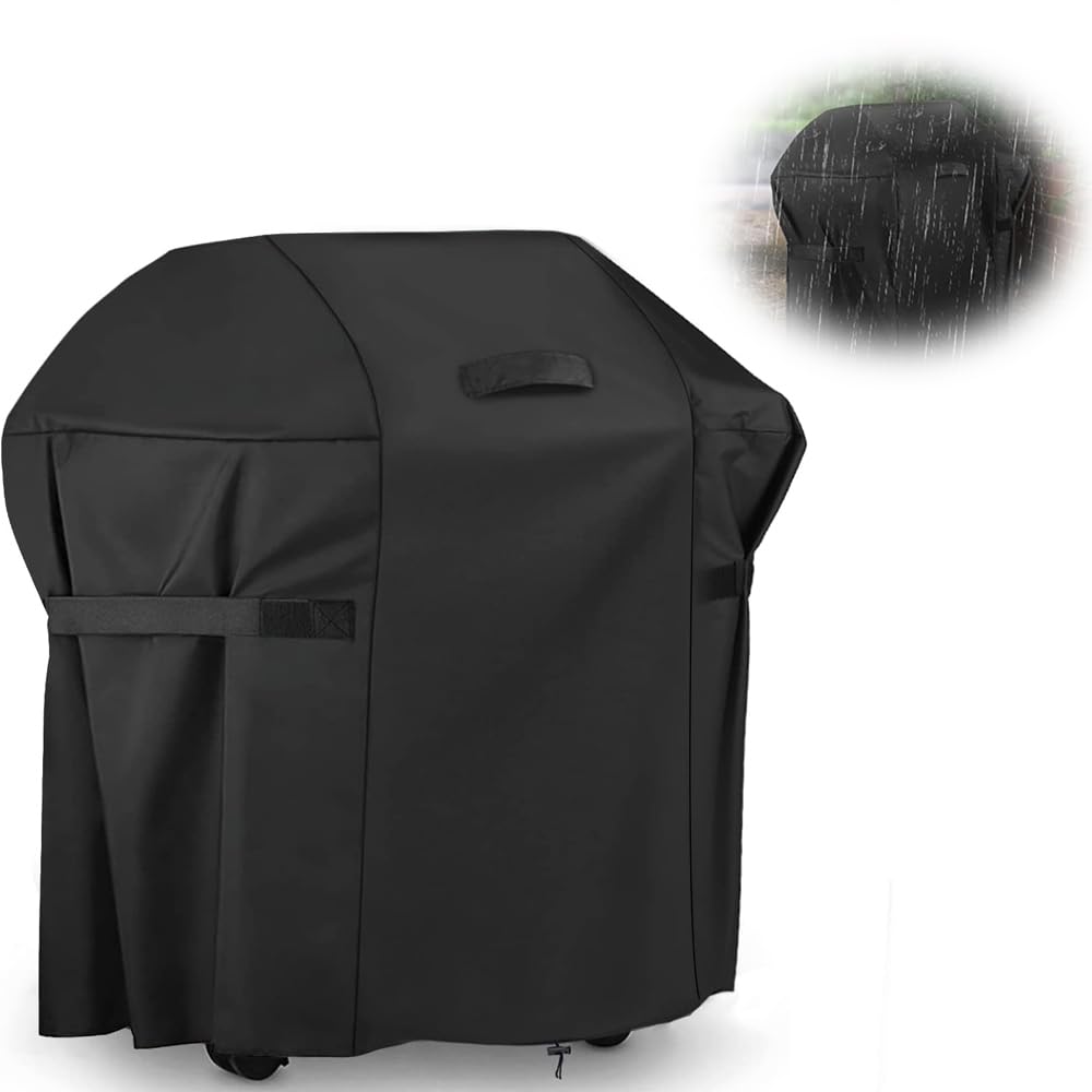 Azonee BBQ Cover, 30'' Small Gas Barbecue Cover Waterproof 420D Heavy Duty Oxford Fabric, BBQ Outdoor Gas Grill Cover Windproof for Weber, Brinkmann, Char Broil (76x66x120cm)