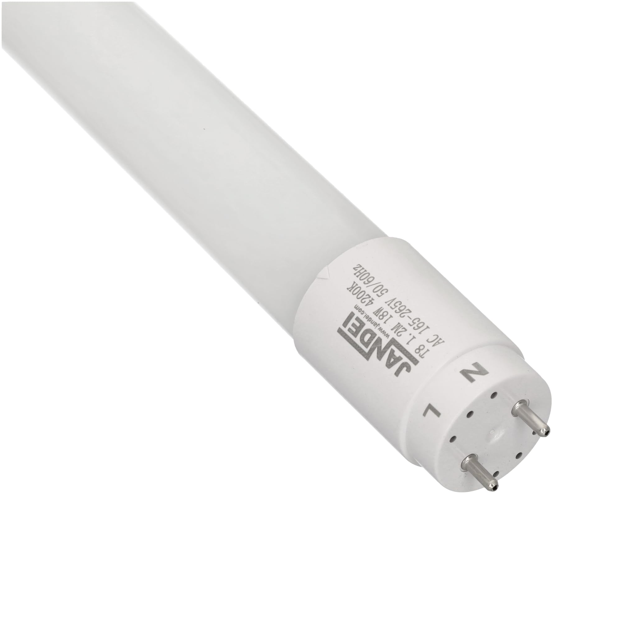Jandei - Lot de 10 tubes LED 120 cm 18 W, blanc neutre 4 200 K, 2 160 lumens, connecteur standard T8 G13, remplace néon fluorescent 36 W, éclairage de bureaux, couloirs, garages, connexion 1 côté