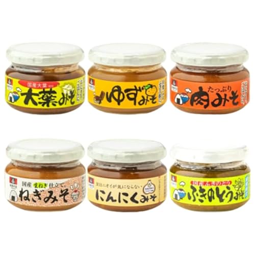 大葉 ゆず 肉 ねぎ にんにく ふきのとう 6種類 各1個 セット 味噌 料理 ご飯のお供 おつまみ おかず みそ つまみ 長期保存 調味料 朝ご飯 和風 おかず 福島 会津 珍味 ミソ