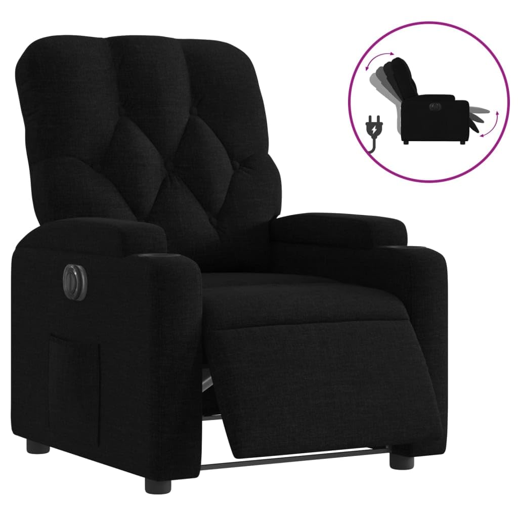 Gecheer Poltrona Elettrica Reclinabile Nera in Tessuto,Poltrona,Relax,Reclinabile,da TV,da Lettura,Poltrona da TV,Poltrona Relax,Comoda,Poltrona Reclinabile,P3204688