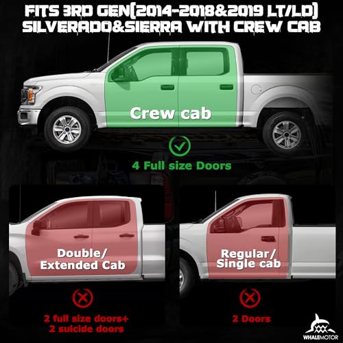 Image of WHALEMOTOR Underseat Storage Compatible with 2014-2018 Chevy Silverado /GMC Sierra Crew Cab 1500(Inclu.2019 Ld /Lt)& 2015-2019 2500 3500 HD, Upgraded Rear Under Seat Organizer Cargo Box