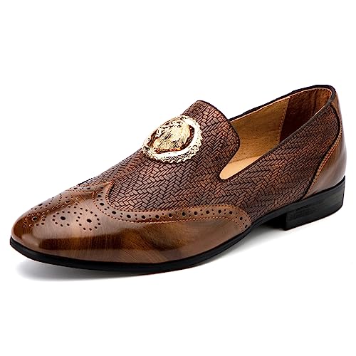 Image of Meijiana Men's Fashion Classic Microfiber PU Leather Loafers and Weeding Dress Shoes for Men