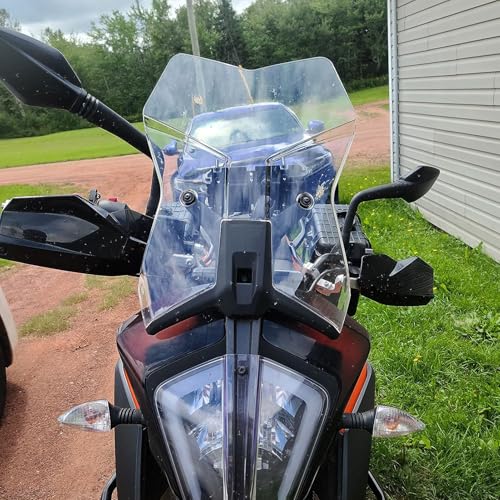 Midimttop Motorrad Frontscheibe Wind Schild Zubehör compatible with K&T&M 390 ADV Adventure 2020 2021 2022 2023 2024 Windschutzscheibe Windschutz Air Deflektor (Klar)