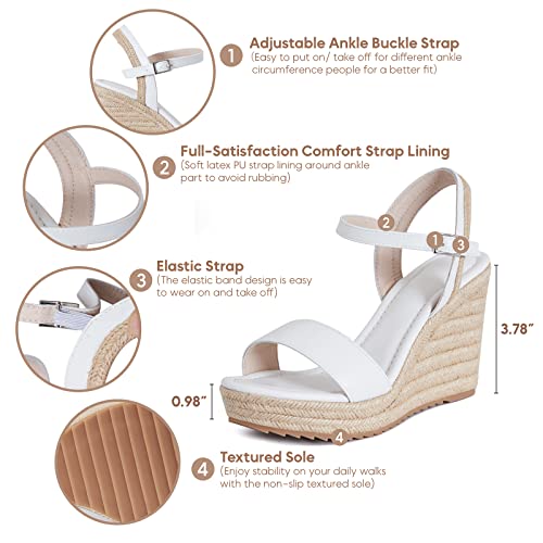 mikarka Women's Espadrille Wedge Sandals: Ankle Strap Platform Open Toe Wedges - Stylish High Heel Dressy Summer Wedges for Women, Inspired by Espadrilles2