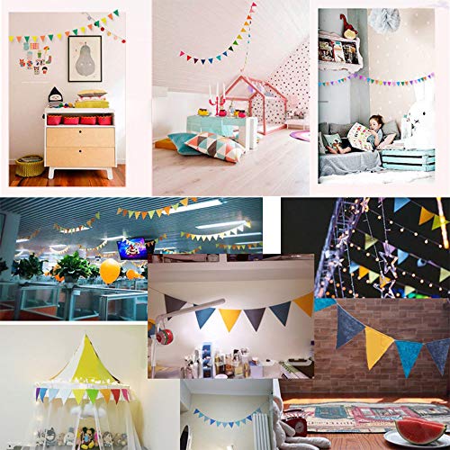 Ajcoflt 12 Bandeiras de Feltro Bandeirinha Tecido Bandeirola Multi-Colorido Triângulo Bandeiras Band