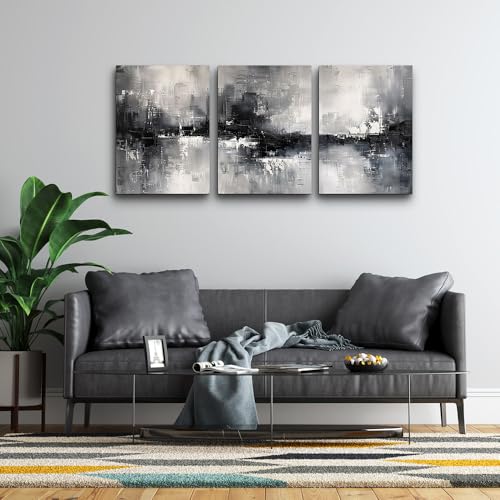 DZRWUBHS Canvas Wall Decor for Bedroom Black And White Wall Painting Wall Art for Living Room Inspirational Abstract Wall Pictures Artwork Modern Office Minimalist Home Decor Ready to Hang Set of 3