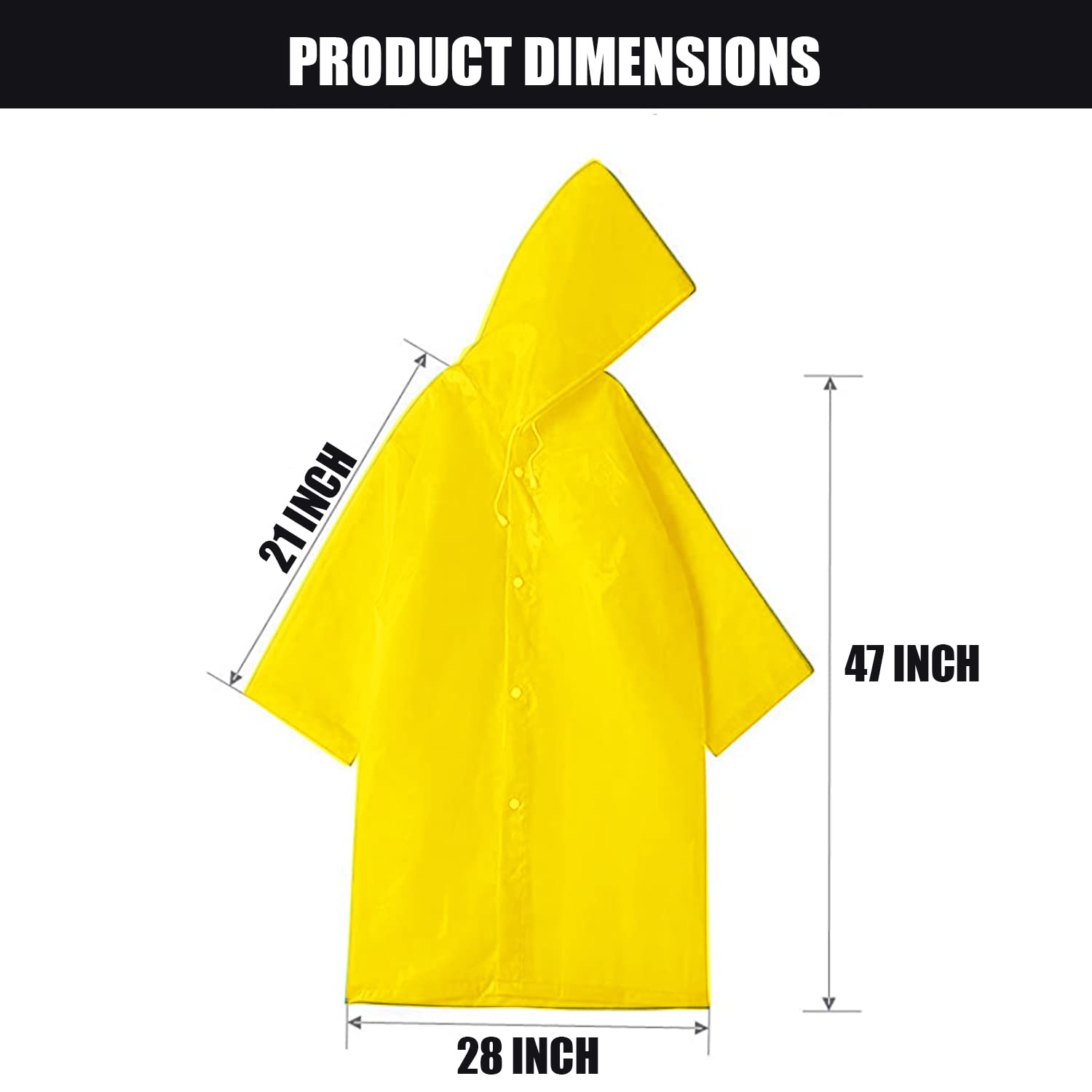 Allextreme EVA Waterproof Unisex Rain Coat Hooded Full Sleeves Outdoor Men, Women, Boys & Girls Rainwear Poncho Raincoat for Camping, Hiking & Travelling (Universal Size,1Pc Yellow) 1