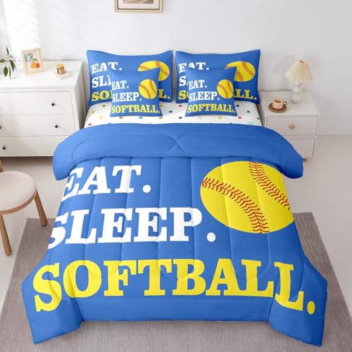 Image of Feelyou Softball Bedding Set Twin Size 7 Piece for Girls Boys Kids
