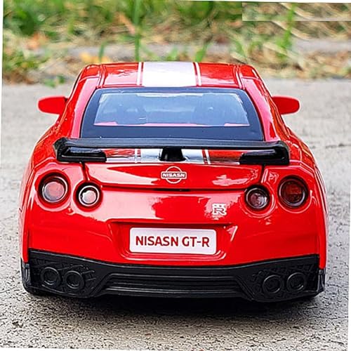 Image of Alokik 1:32 Scale Nissan GT-R35 Sports Diecast Car Models Toys Metal Alloy 2 Openable Door and Sound & Light, Pull Back Toys Gifts for Boys Best Gift Car (White)