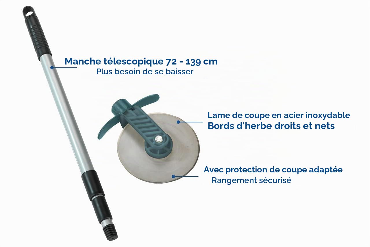 Maximex Coupe-bordures pelouse roulette Cut Coupe-bords de pelouse avec protection contre les blessures par coupure Argent