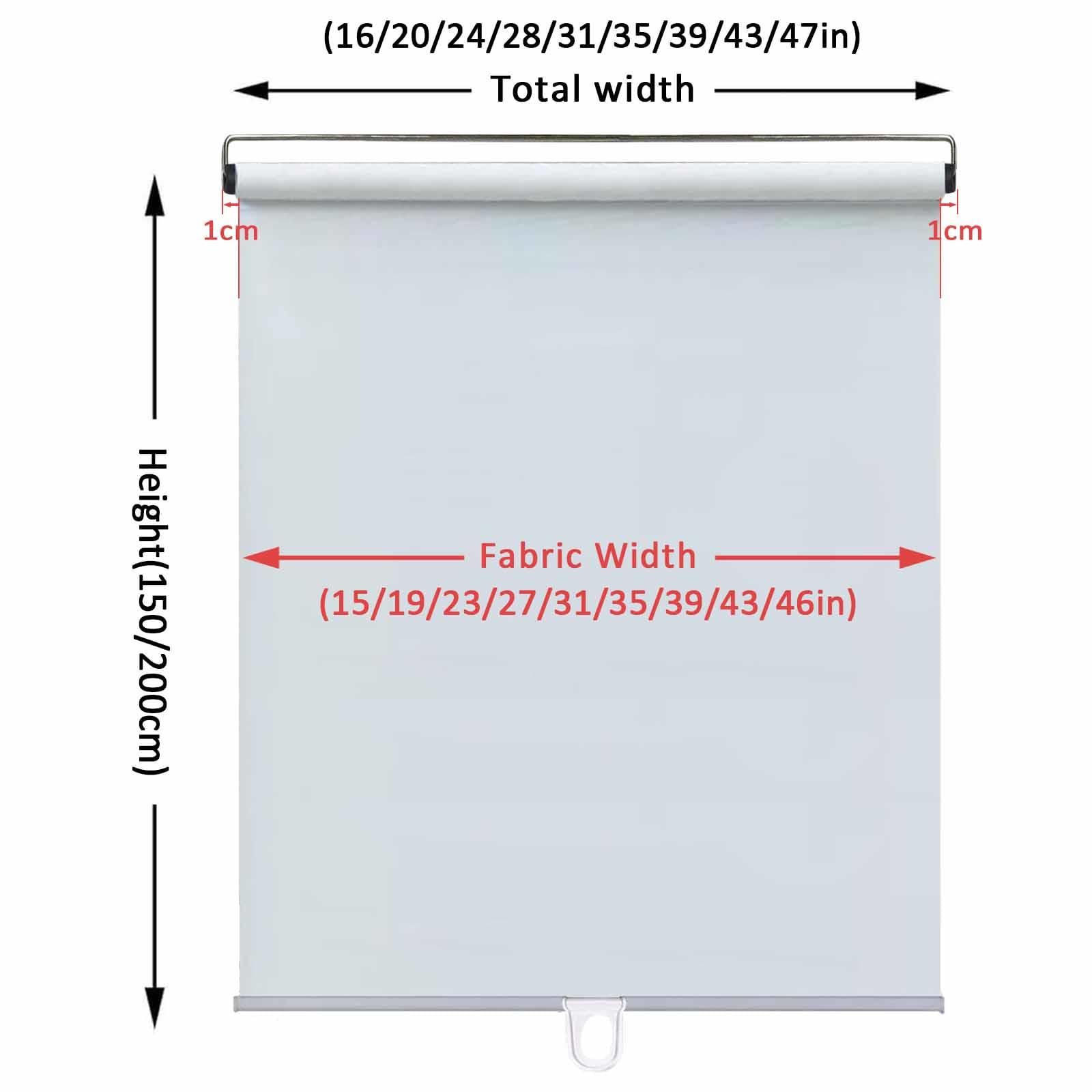 Store enrouleur occultant sans fil avec adhésif - Portable et léger - Sans perçage - Système temporaire - Blanc - 77 x 200 cm