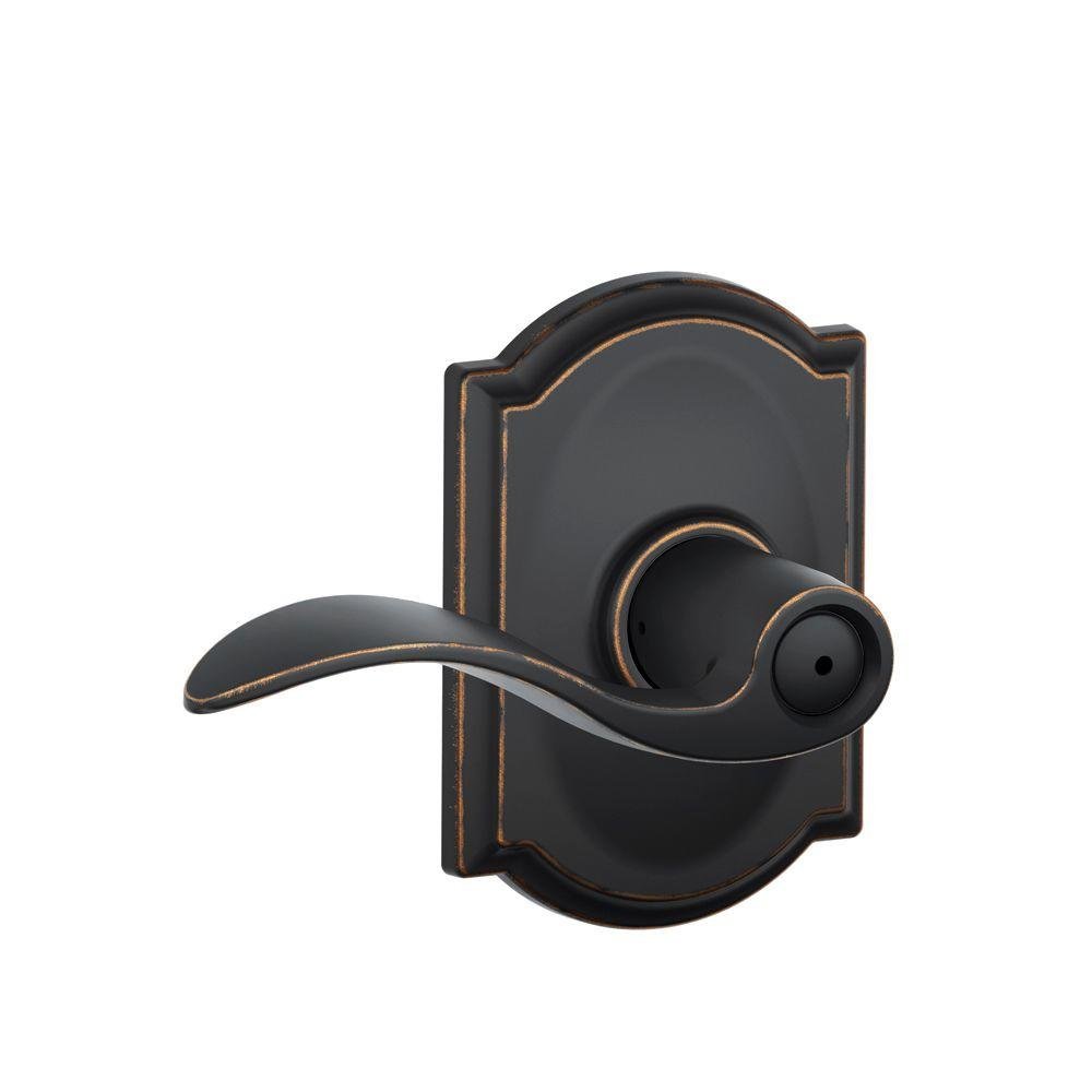 Accents 619423 Schlage F40 Acc 716 Cam Wave Shape Privacy Door Lever, Unkeyed, Zinc, Aged, Bronze